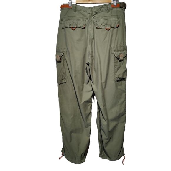 Vintage 90s Abercrombie & Fitch Men's Sz M Green Paratroops Pants Cargo Wide Leg - Picture 8 of 8